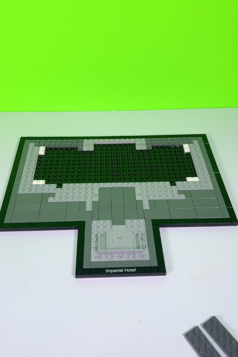 Fully built out base of the LEGO imperial hotel set