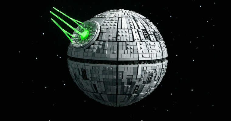 A Star Wars DEATH STAR made entirely from LEGO