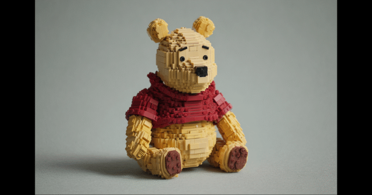 Winnie the Pooh made from LEGO bricks