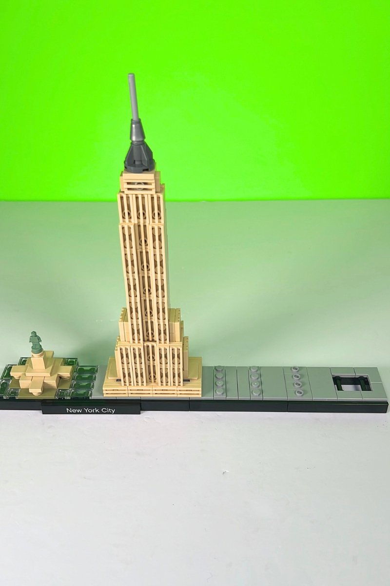 Fully built Empire State Building with tan pieces