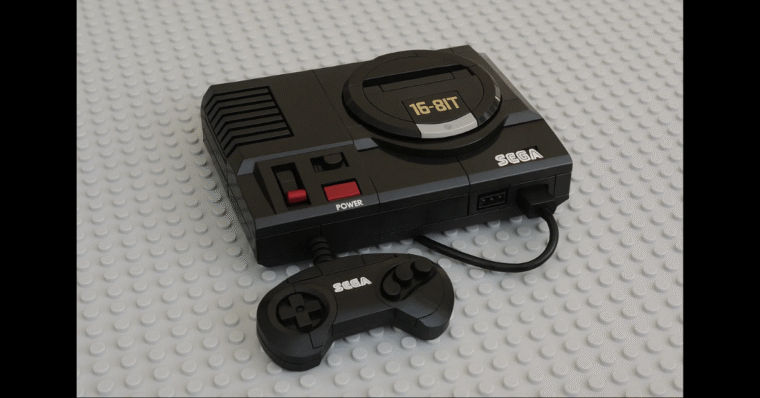 Sega Genesis console made from LEGO bricks