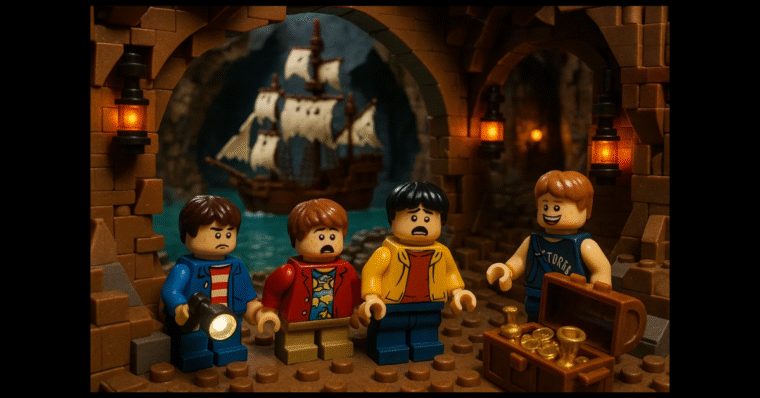 A scene from the Goonies but in LEGO