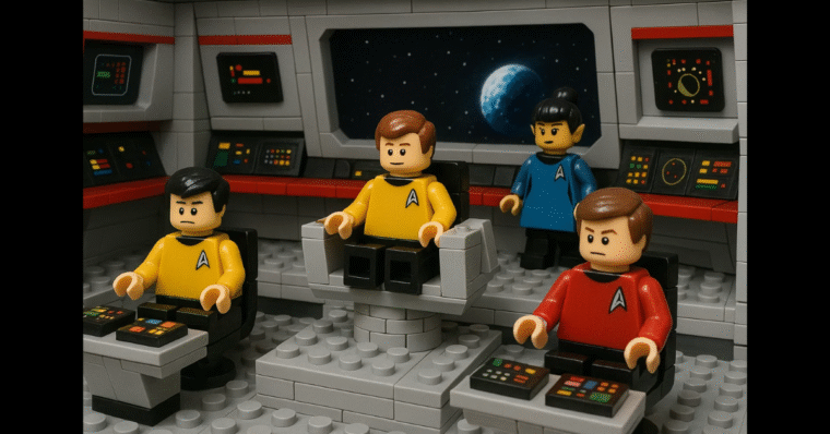 LEGO scene of Star Trek control room on ship